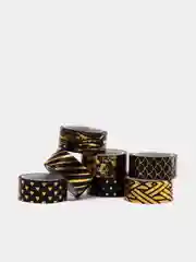 Клейкие WASHI-ленты для декора с фольгой "Черное золото", 15 мм х 3 м, 7 шт