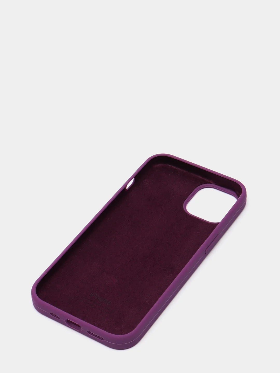 Аметистовый чехол для iPhone 13, Pro, Max, Silicone закрытый низ с логотипом