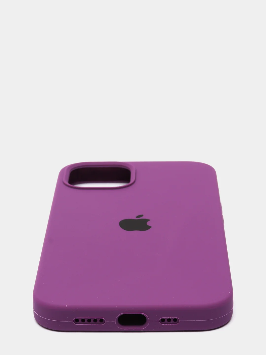 Аметистовый чехол для iPhone 13, Pro, Max, Silicone закрытый низ с логотипом