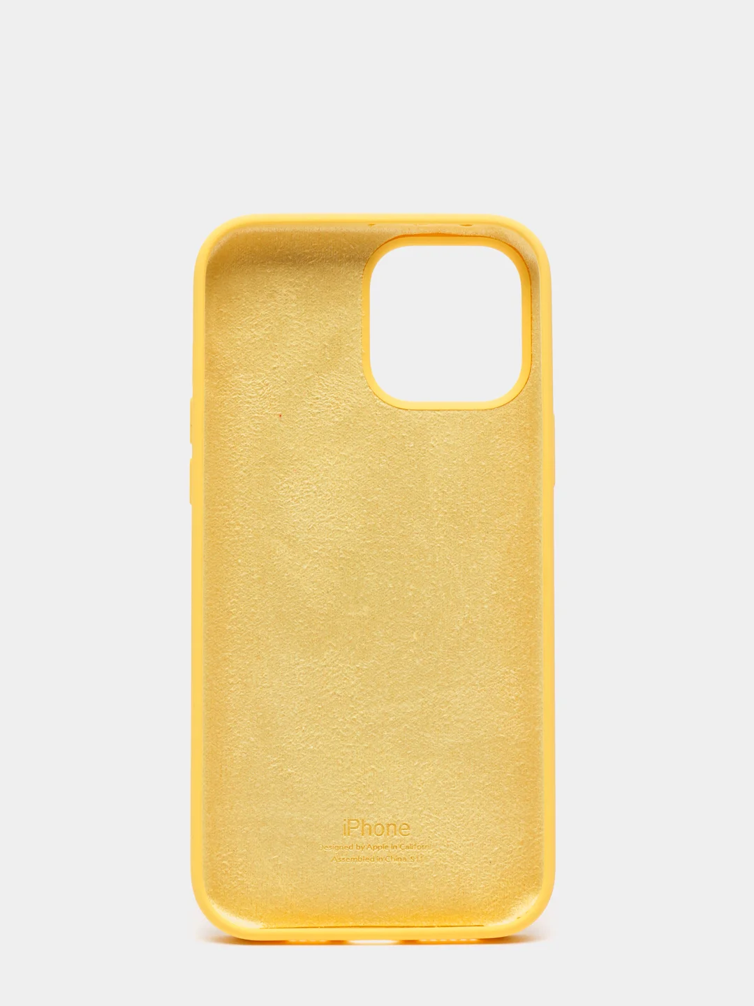 Светло-жёлтый чехол для iPhone 13, Pro, Max, Silicone закрытый низ с логотипом