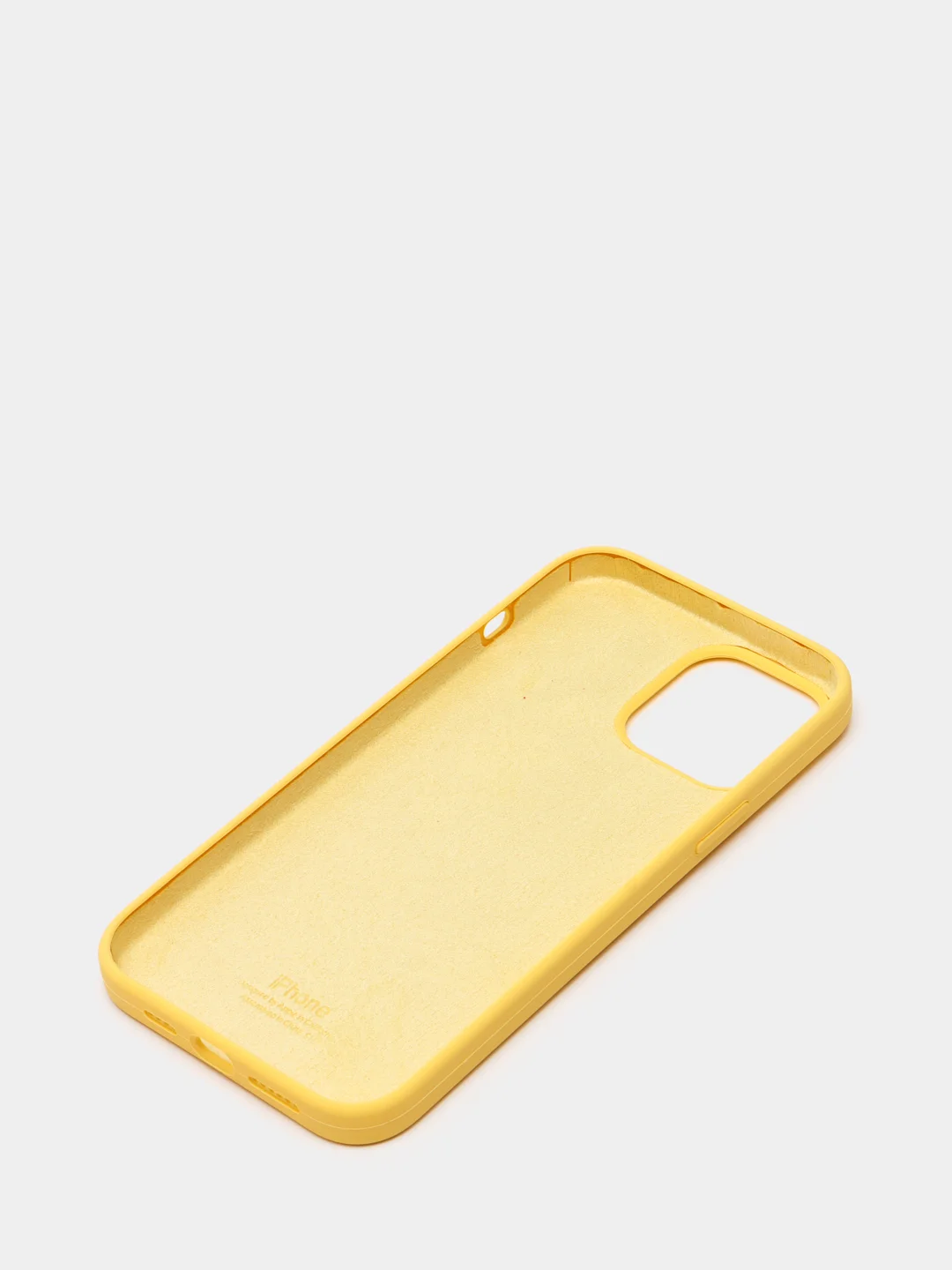 Светло-жёлтый чехол для iPhone 13, Pro, Max, Silicone закрытый низ с логотипом