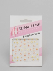 Слайдеры для ногтей 3D   (Розовые цветочки) 1 штука