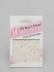 Слайдеры для ногтей 3D   (Розовые цветочки) 1 штука