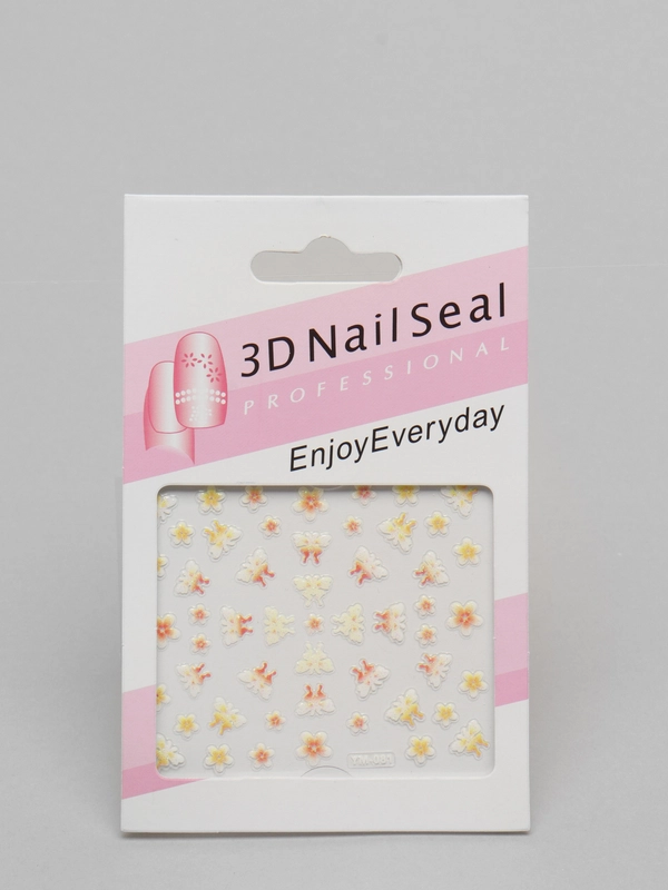 Слайдеры для ногтей 3D   (Розовые цветочки) 1 штука