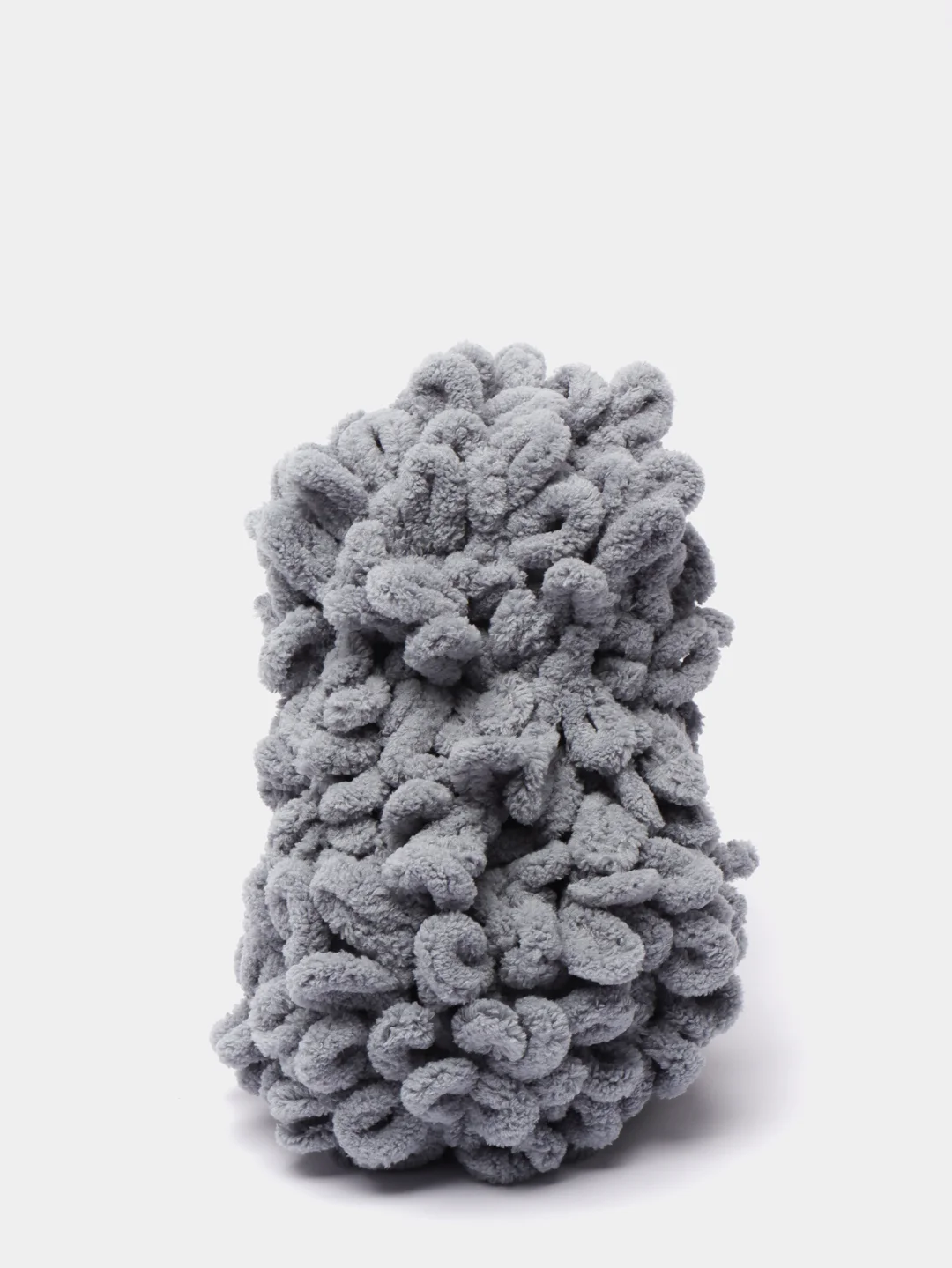 Серый пряжа Alize Puffy, петельки большие, микрополиэстер, 100 г, 9 м