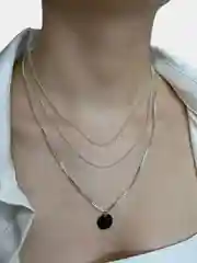 Серебряный многослойная цепочка унисекс с кулоном
