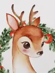 Новогодняя открытка, с новым годом, поздравляю, оленёнок, олень, с НГ, в новом году