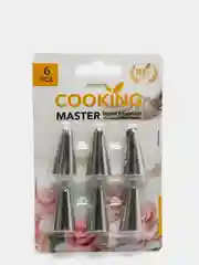 Насадки металлические для кондитерского шприца, 6 штук