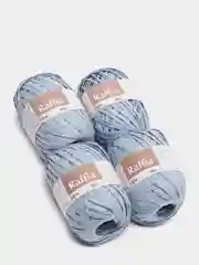 Голубой пряжа для вязания Raffia / пряжа "Рафия" 4 мотка