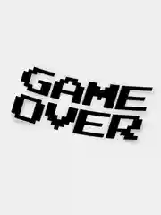 Черный наклейка на чехол game over