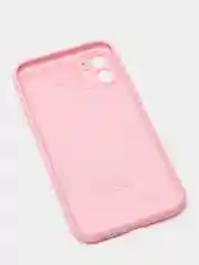 Розовый чехол Silicone Case iPhone 11 с защитой камеры с бархатной подкладкой