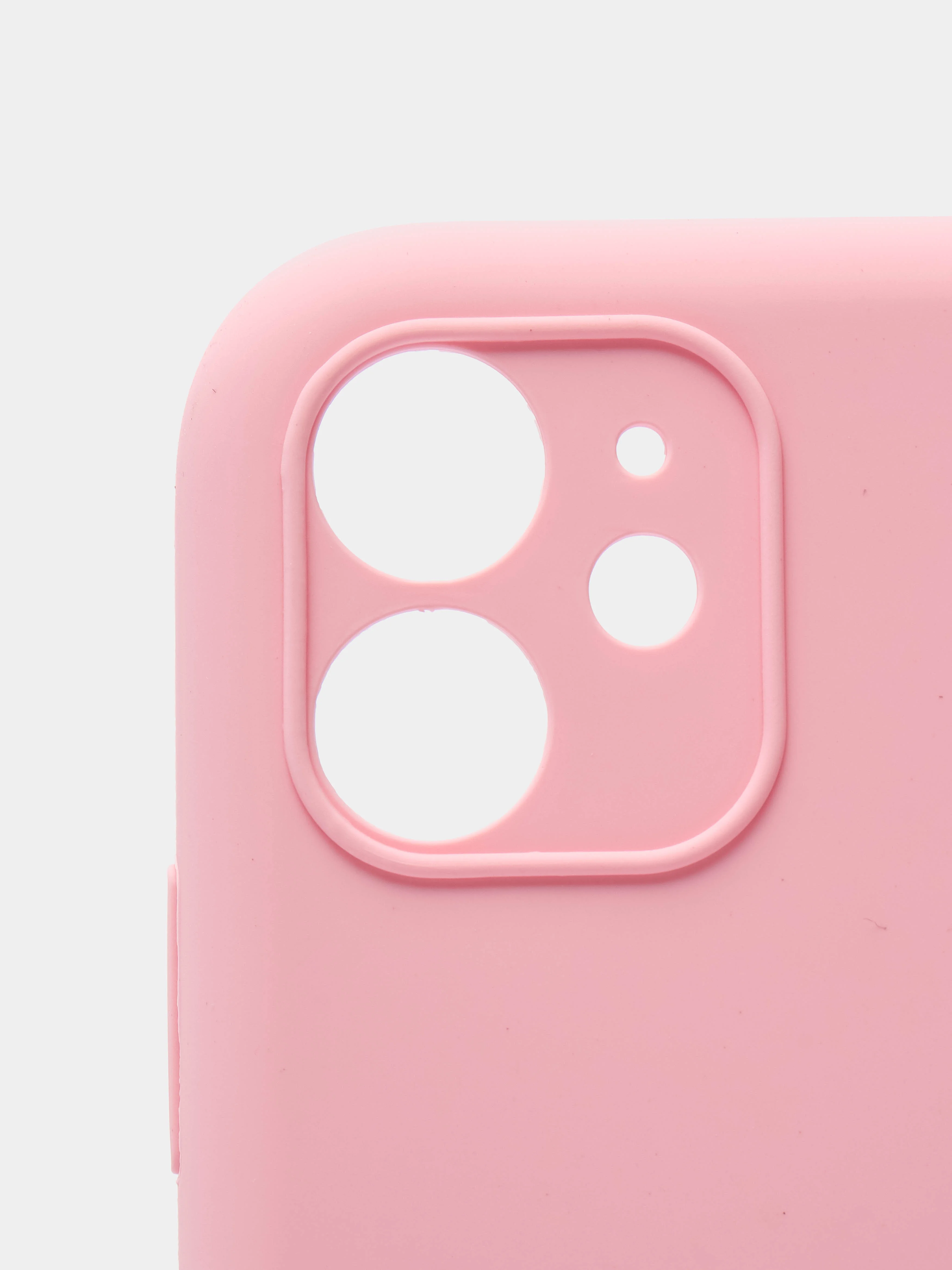 Розовый чехол Silicone Case iPhone 11 с защитой камеры с бархатной подкладкой