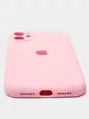 Розовый чехол Silicone Case iPhone 11 с защитой камеры с бархатной подкладкой