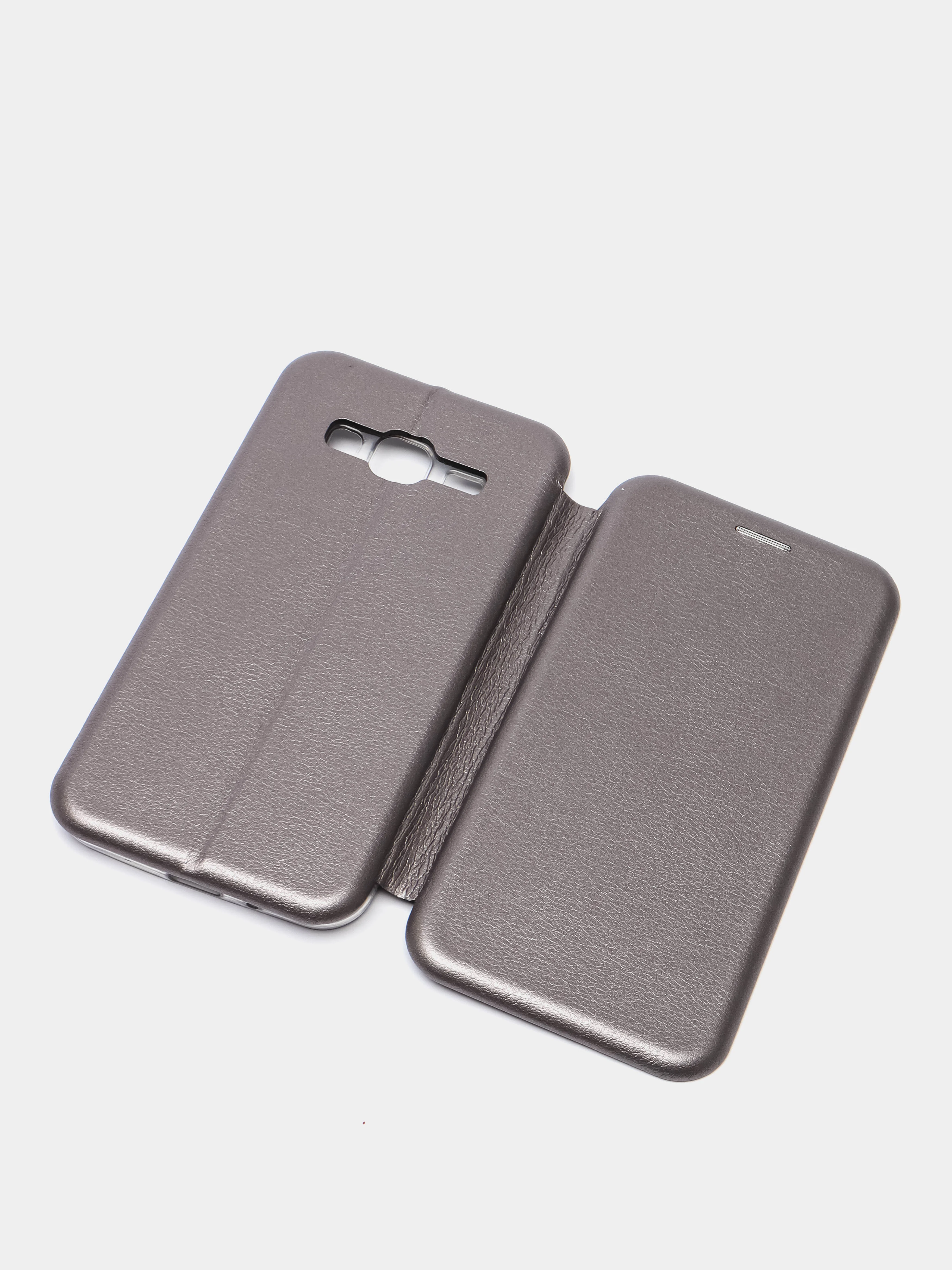 Серебряный чехол книжка на Samsung Galaxy J3 2016 (J310 / J320), Самсунг Галакси Джи3 (Джи310 / Джи320)