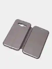 Серебряный чехол книжка на Samsung Galaxy J3 2016 (J310 / J320), Самсунг Галакси Джи3 (Джи310 / Джи320)