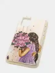 Пастельно-коралловый чехол Samsung Galaxy A03s силиконовый с рисунком (Самсунг Галакси А03с)