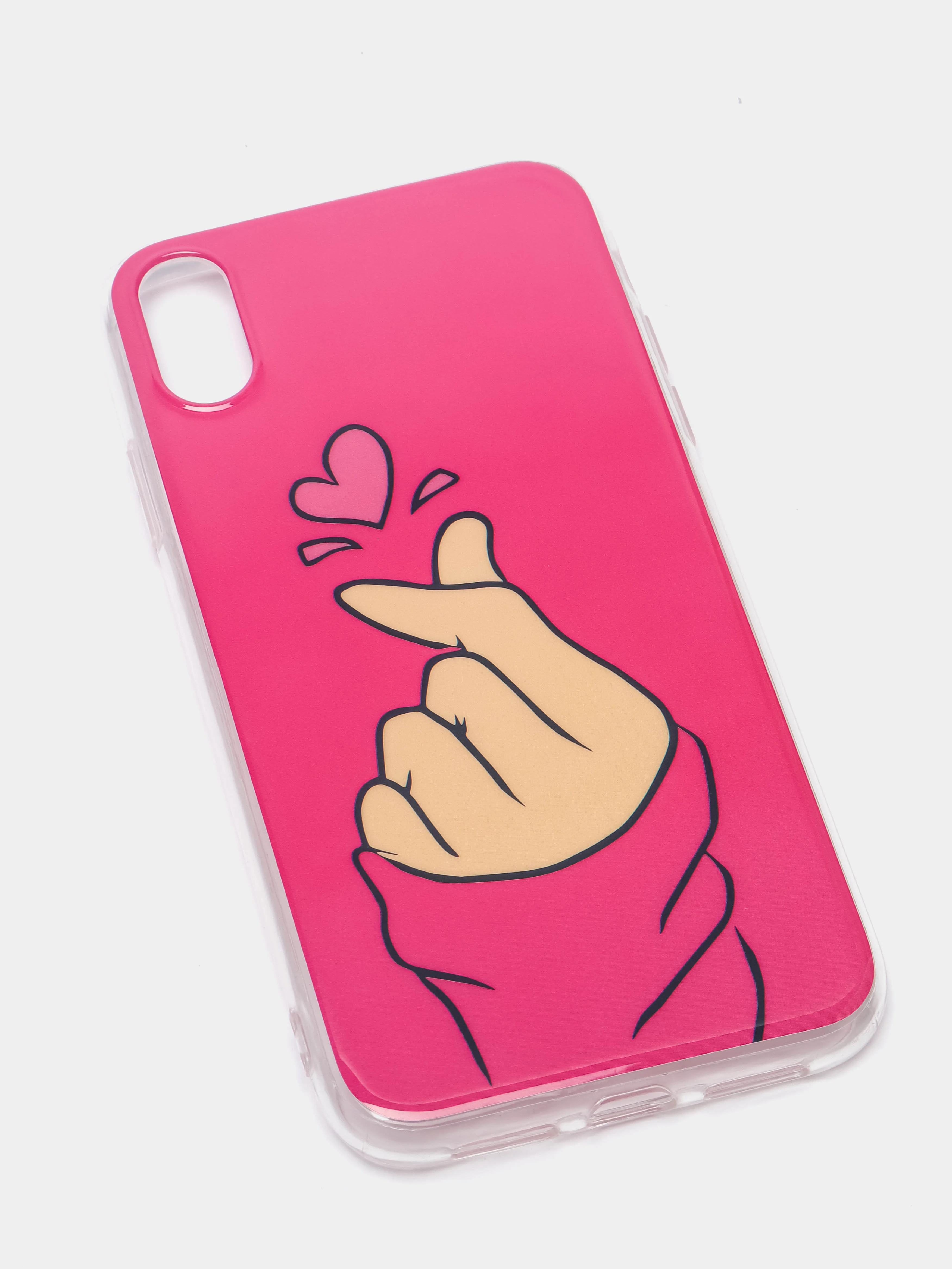 Тёмно-розовый чехол Apple iPhone XR силиконовый с рисунком