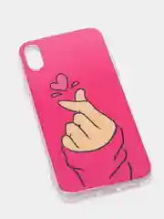 Тёмно-розовый чехол Apple iPhone XR силиконовый с рисунком