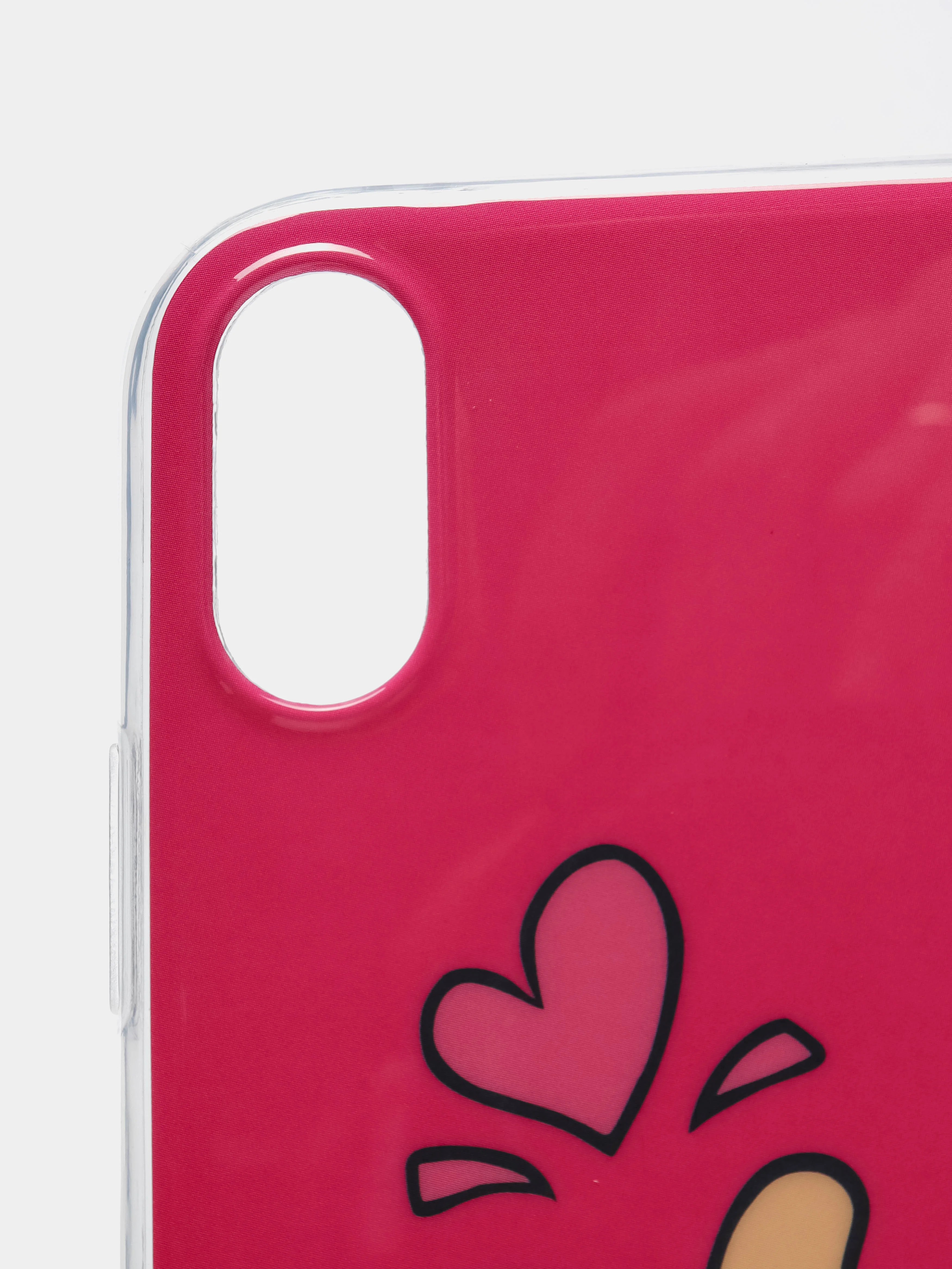 Тёмно-розовый чехол Apple iPhone XR силиконовый с рисунком