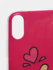 Тёмно-розовый чехол Apple iPhone XR силиконовый с рисунком