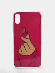 Тёмно-розовый чехол Apple iPhone XR силиконовый с рисунком