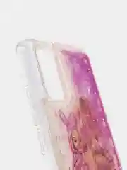 Фуксия чехол Samsung Galaxy A02s, Галакси А02с силиконовый переливающийся жидкий с блестками