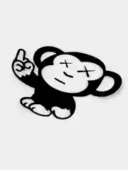 Черный наклейка на стекло monkey "Обезьяна с факами", без фона