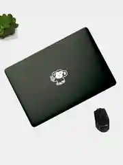 Белый наклейка на стекло monkey "Обезьяна с факами", без фона