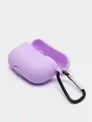Сиреневый чехол силиконовый для наушников AirPods Pro с карабином