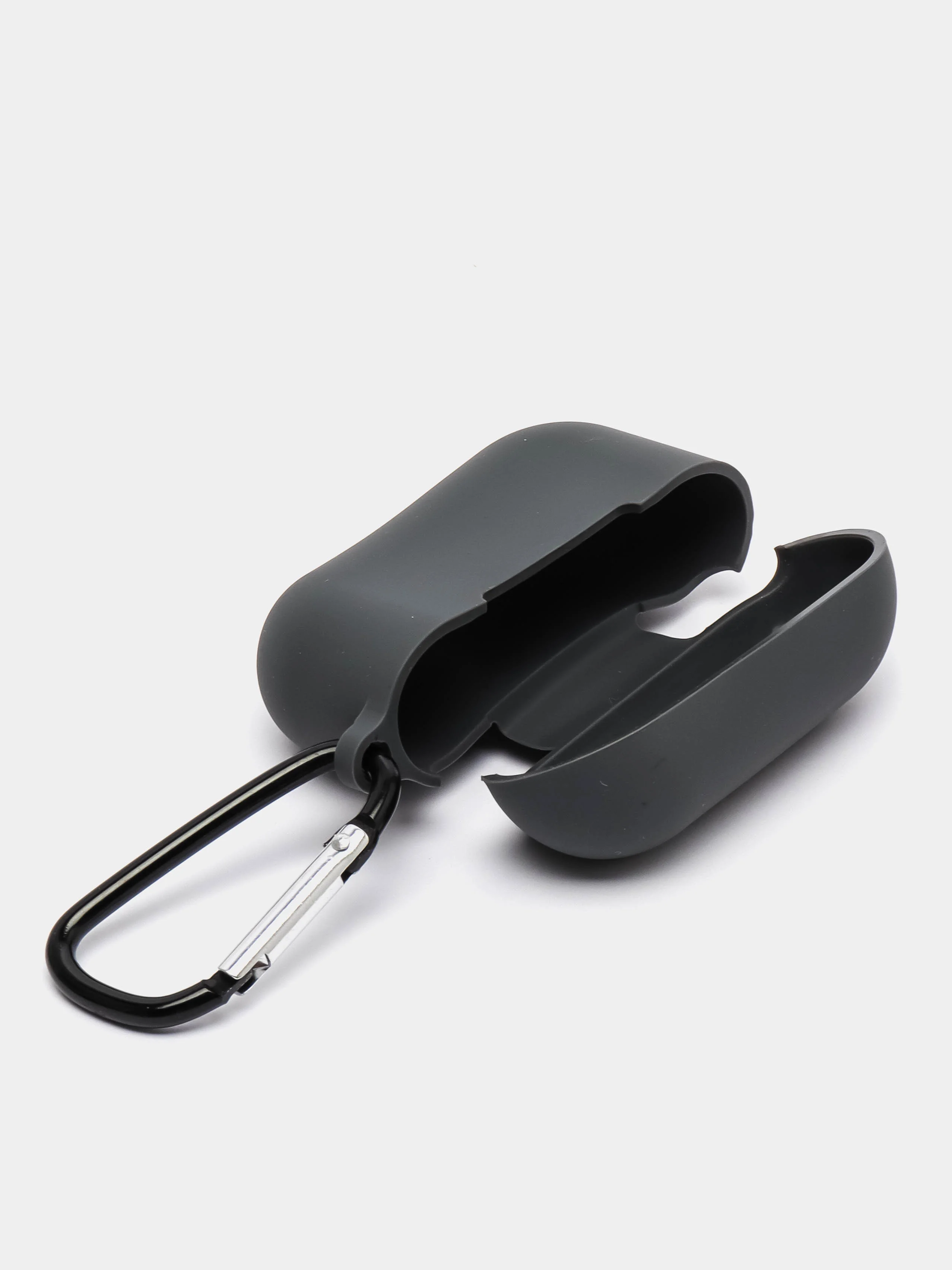 Угольный чехол силиконовый для наушников AirPods Pro с карабином
