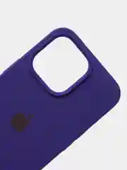 Индиго чехол для iPhone 13, Pro, Max, Silicone закрытый низ с логотипом