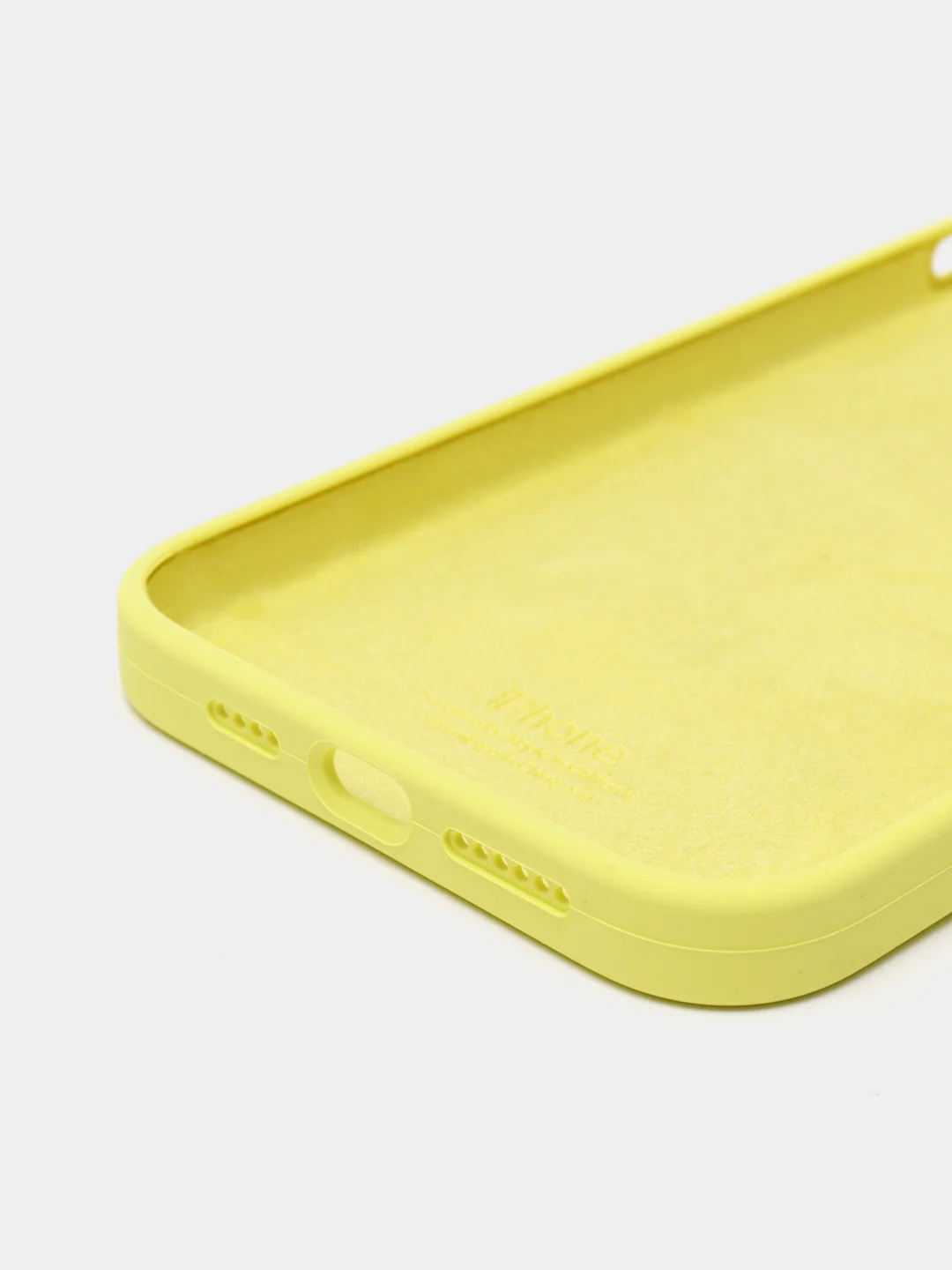 Лимонный чехол для iPhone 13, Pro, Max, Silicone закрытый низ с логотипом