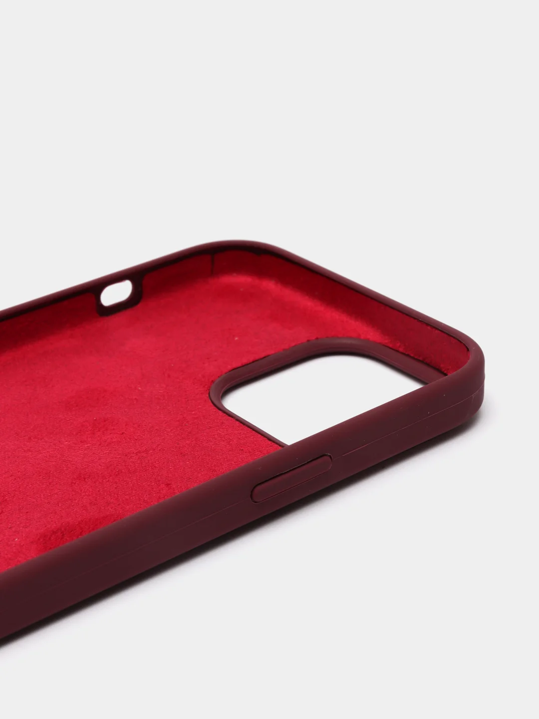 Багровый чехол для iPhone 13, Pro, Max, Silicone закрытый низ с логотипом