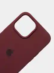Багровый чехол для iPhone 13, Pro, Max, Silicone закрытый низ с логотипом