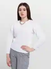 Белый женский свитер, вязаный