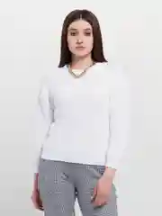 Белый женский свитер, вязаный