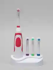 Красный электрическая зубная щетка, Battery Toothbrush, с 3 запасными насадками и подставкой