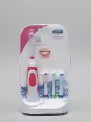Красный электрическая зубная щетка, Battery Toothbrush, с 3 запасными насадками и подставкой