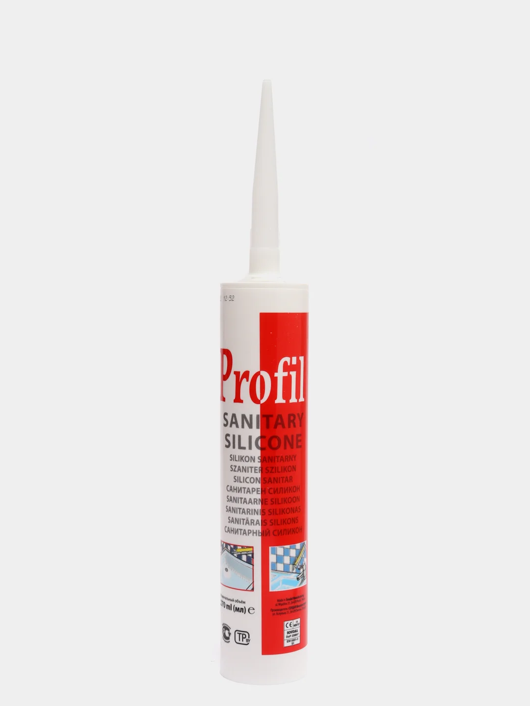 Герметик силиконовый Soudal Profil, санитарный, бесцветный, 270 мл