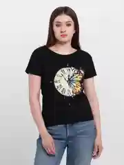 Черный женский костюм, футболка, шорты