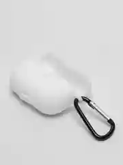 Белый чехол силиконовый для наушников AirPods Pro с карабином