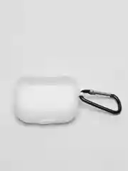 Белый чехол силиконовый для наушников AirPods Pro с карабином