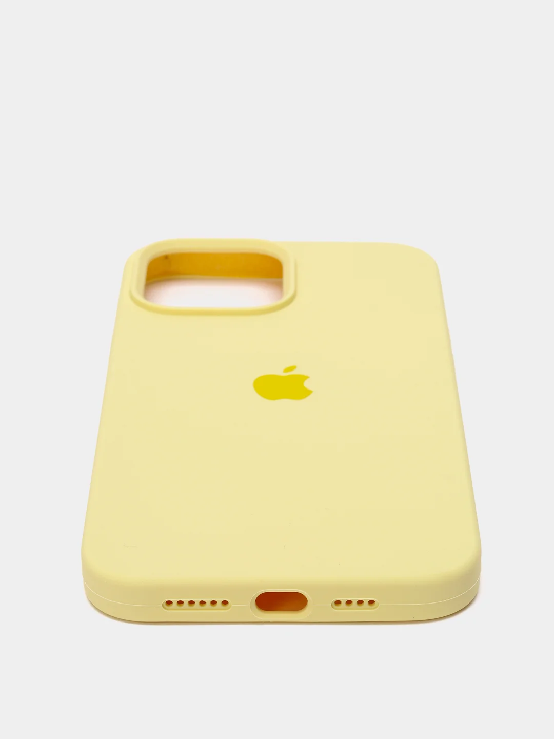 Горчичный чехол для iPhone 13, Pro, Max, Silicone закрытый низ с логотипом
