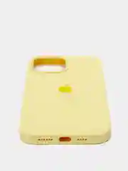 Горчичный чехол для iPhone 13, Pro, Max, Silicone закрытый низ с логотипом