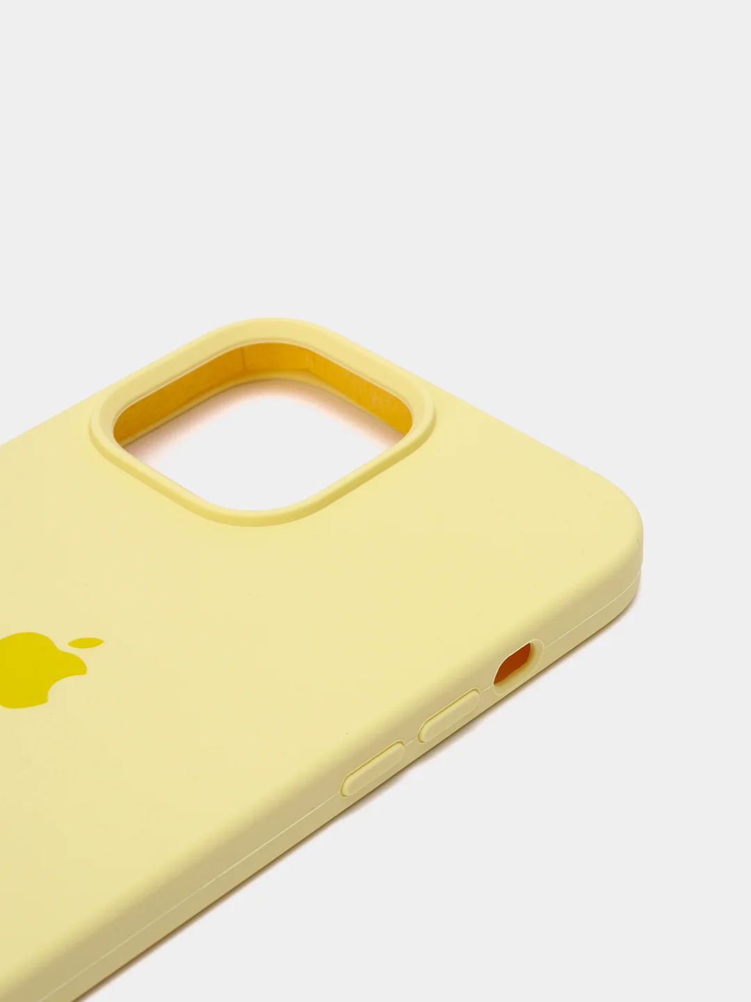 Горчичный чехол для iPhone 13, Pro, Max, Silicone закрытый низ с логотипом