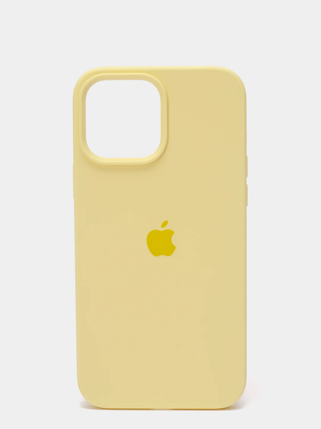 Горчичный чехол для iPhone 13, Pro, Max, Silicone закрытый низ с логотипом