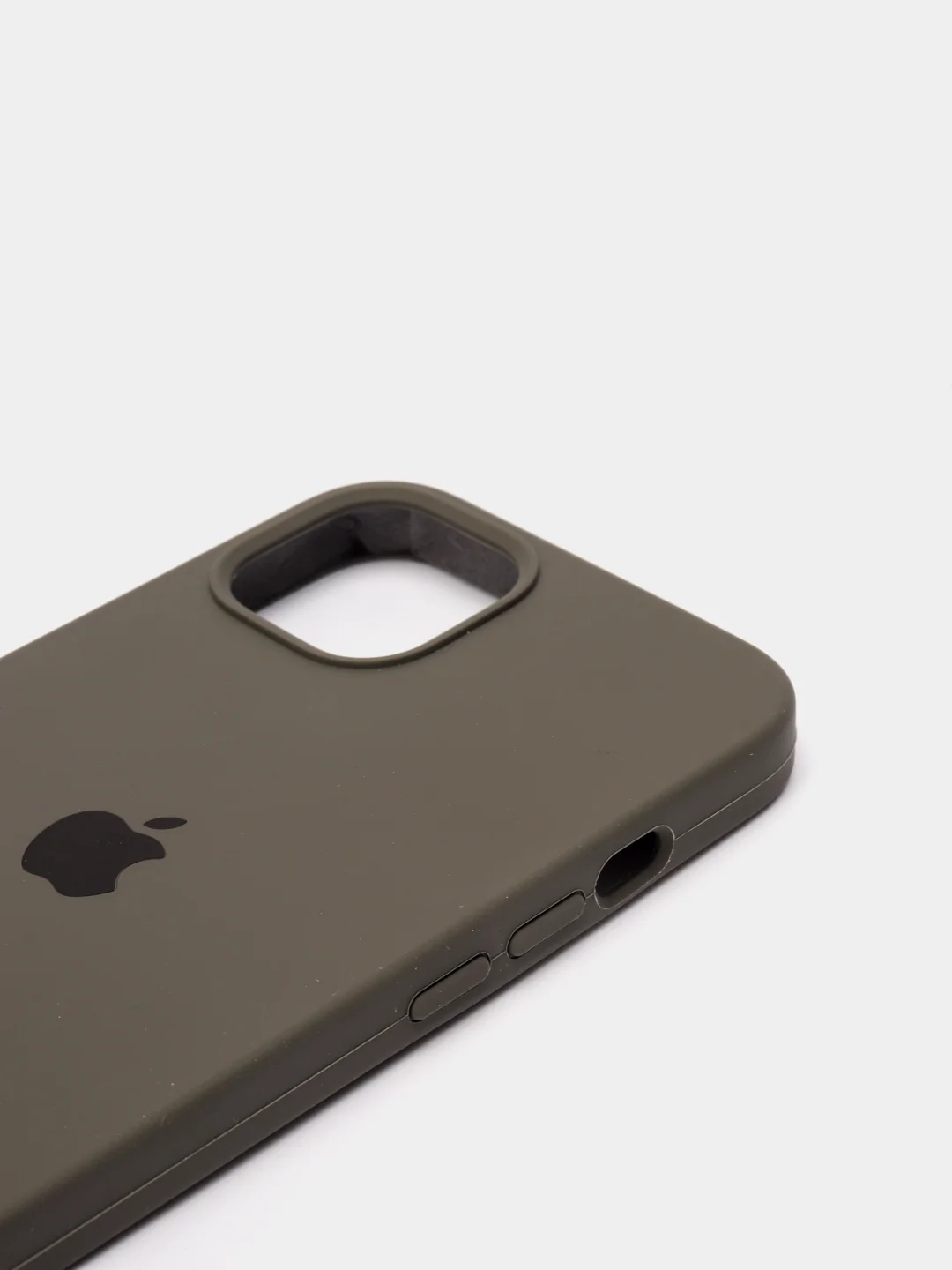 Хром чехол для iPhone 13, Pro, Max, Silicone закрытый низ с логотипом