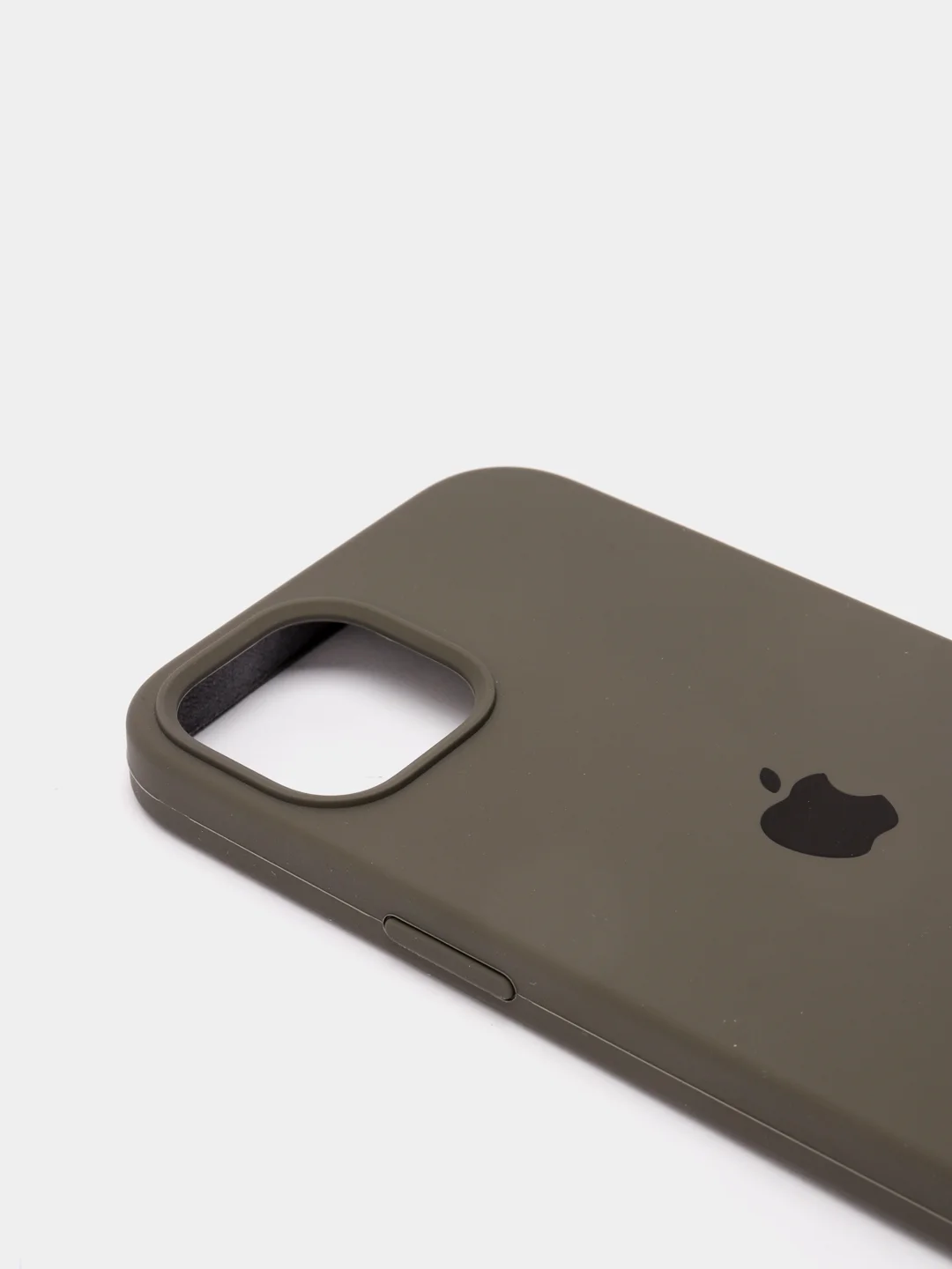 Хром чехол для iPhone 13, Pro, Max, Silicone закрытый низ с логотипом