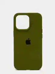 Зелёный хаки чехол для iPhone 13, Pro, Max, Silicone закрытый низ с логотипом