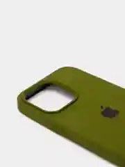 Зелёный хаки чехол для iPhone 13, Pro, Max, Silicone закрытый низ с логотипом